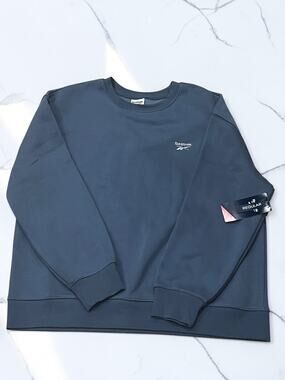 Reebok Mens Sweatshirt XL Slate Blue Fleece Pullover Crewneck Logo NWT